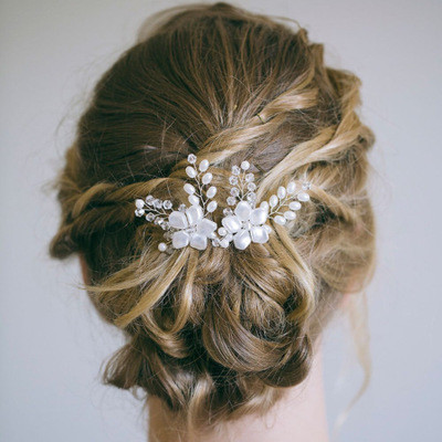3pcs Clear Crystal Flower Bridal Hair Pins